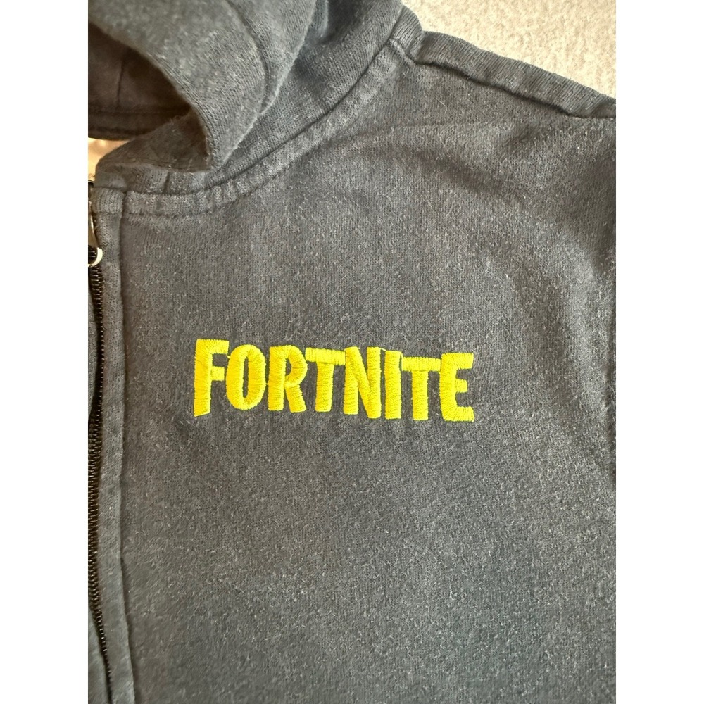 Fortnite Youth XXL 18 Full Zip Hoodie Black‎ Supply Drop Graphic Kid Gamer